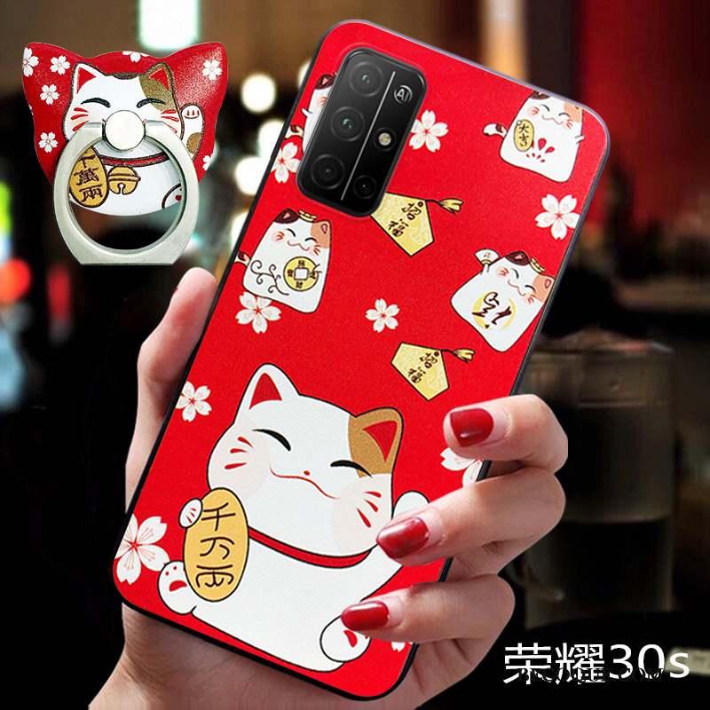 Honor 30s Coque Net Rouge Personnalité Amoureux Créatif Ornements Suspendus Incassable