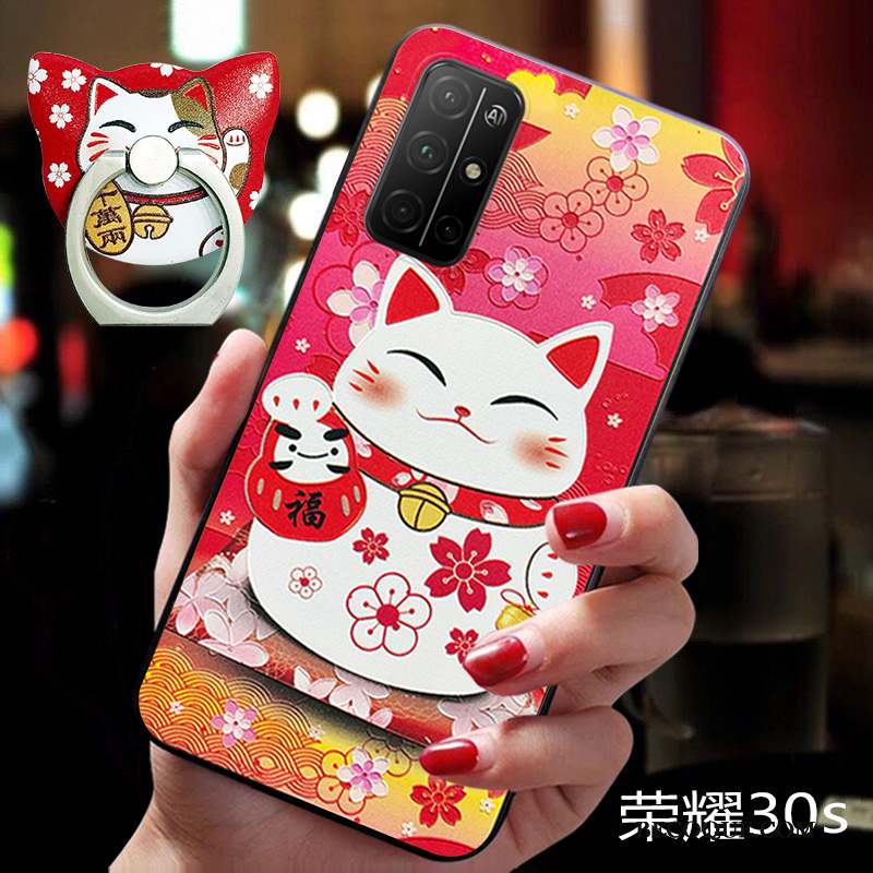 Honor 30s Coque Net Rouge Personnalité Amoureux Créatif Ornements Suspendus Incassable