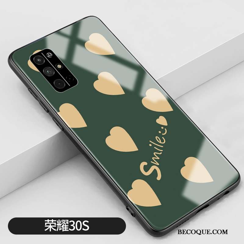 Honor 30s Coque Étui Amoureux Verre Silicone Protection Miroir