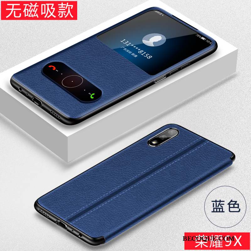 Honor 9x Coque Bleu Magnétisme Créatif Protection Très Mince Luxe