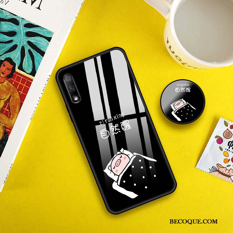 Honor 9x Coque De Téléphone Silicone Amoureux Petit Noir Verre