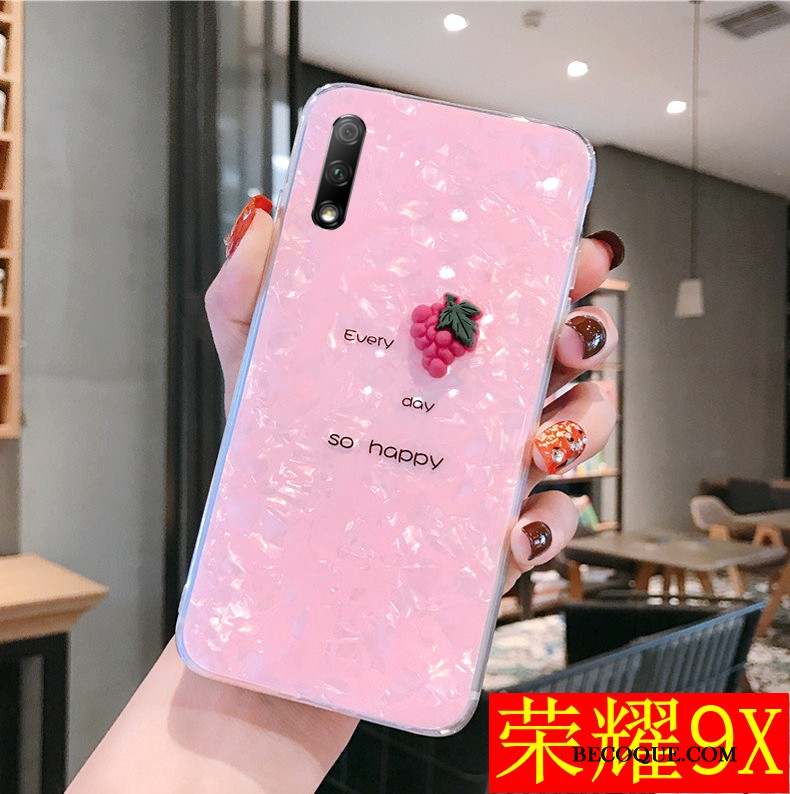 Honor 9x Coque Rose Modèle Fleurie Nouveau Incassable Personnalité Net Rouge