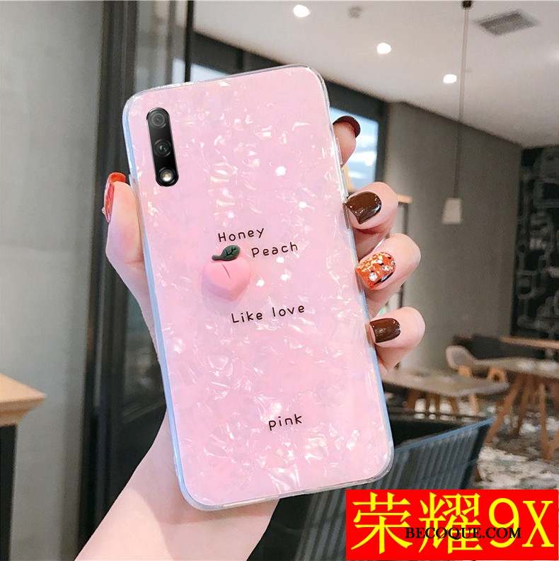 Honor 9x Coque Rose Modèle Fleurie Nouveau Incassable Personnalité Net Rouge