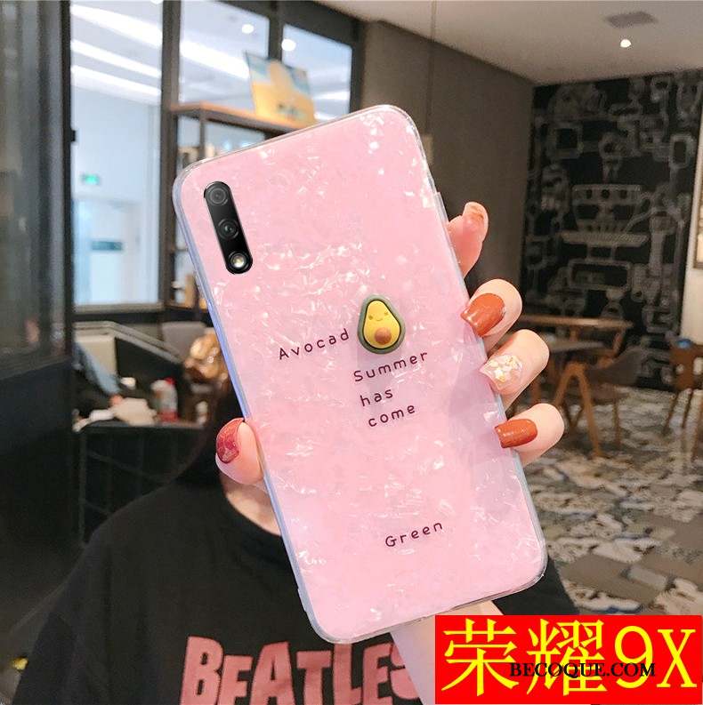 Honor 9x Coque Rose Modèle Fleurie Nouveau Incassable Personnalité Net Rouge