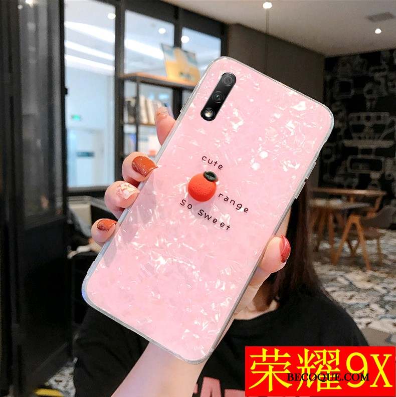 Honor 9x Coque Rose Modèle Fleurie Nouveau Incassable Personnalité Net Rouge