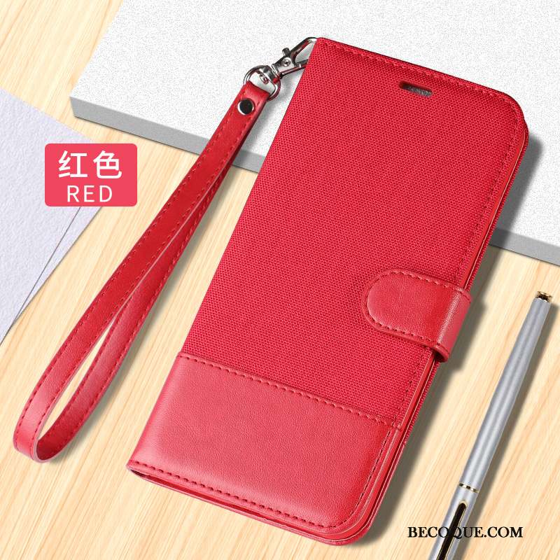 Honor 9x Pro Carte Bleu Housse Net Rouge Étui En Cuir Coque De Téléphone