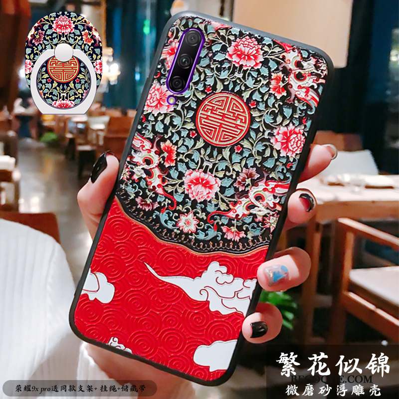 Honor 9x Pro Coque Fluide Doux Gaufrage Très Mince Tout Compris Silicone Accessoires