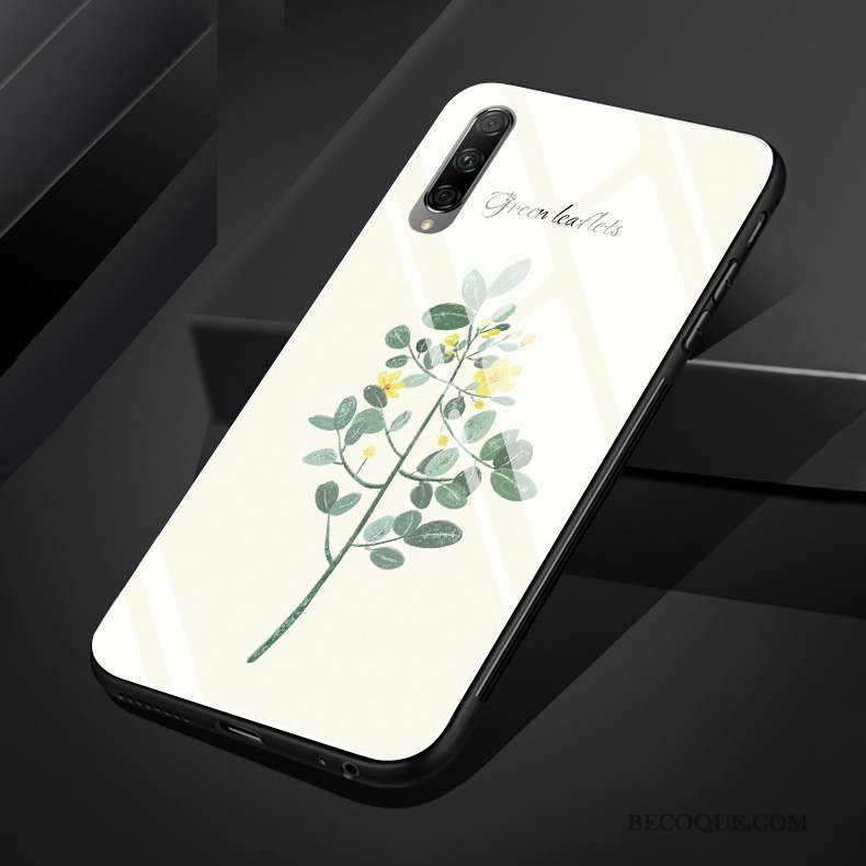 Honor 9x Pro Coque Petit Frais Verre Feuilles Étui Silicone