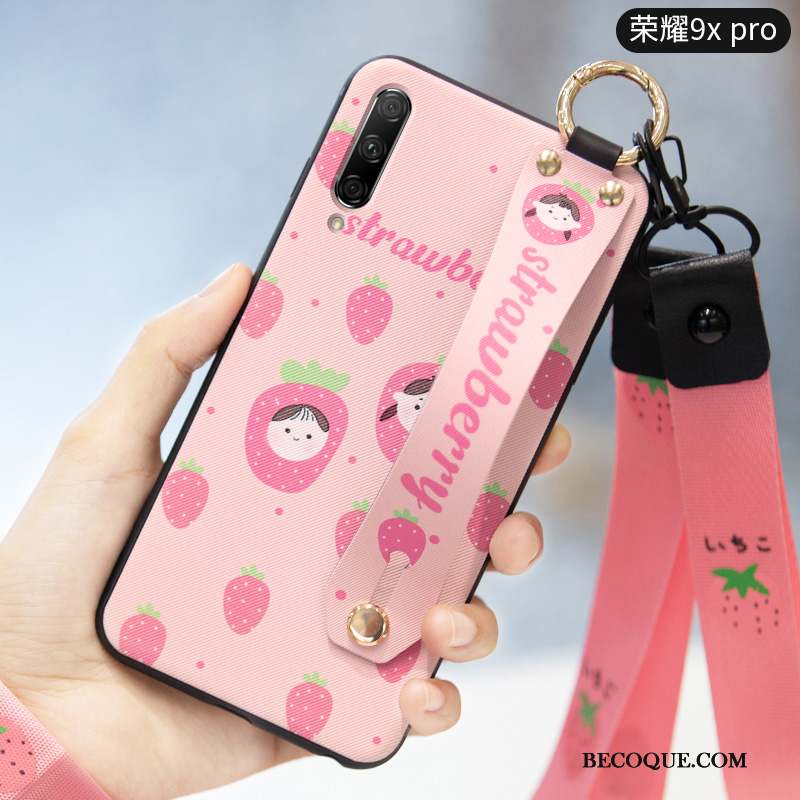 Honor 9x Pro Coque Protection Légères Incassable Fruit Délavé En Daim Cœur