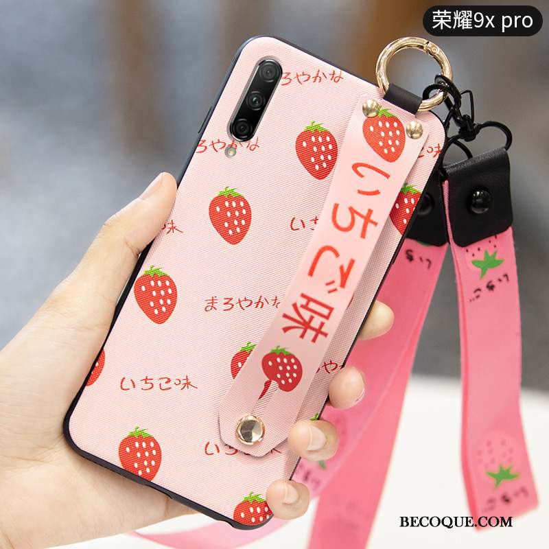 Honor 9x Pro Coque Protection Légères Incassable Fruit Délavé En Daim Cœur