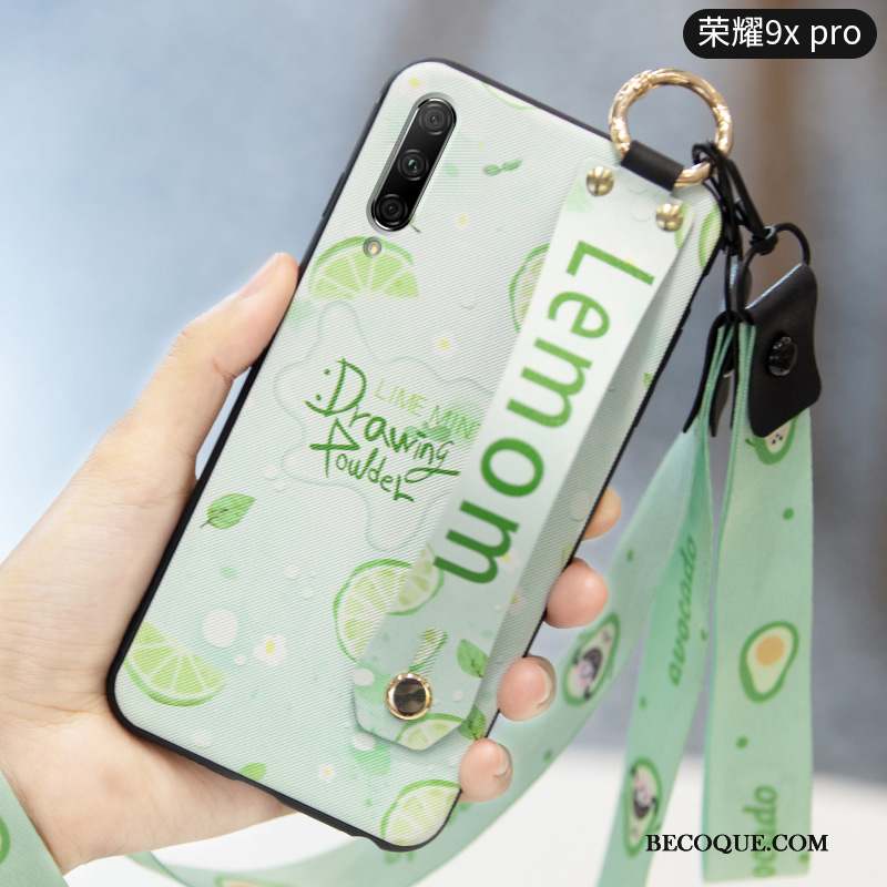 Honor 9x Pro Coque Protection Légères Incassable Fruit Délavé En Daim Cœur