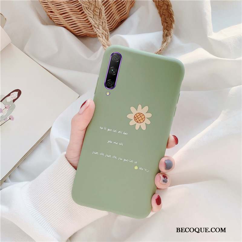 Honor 9x Pro Silicone Vert Fluide Doux Coque De Téléphone Protection Délavé En Daim