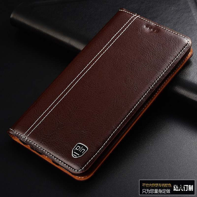 Honor 9x Tout Compris Étui En Cuir Marron Housse Cuir Véritable Coque De Téléphone