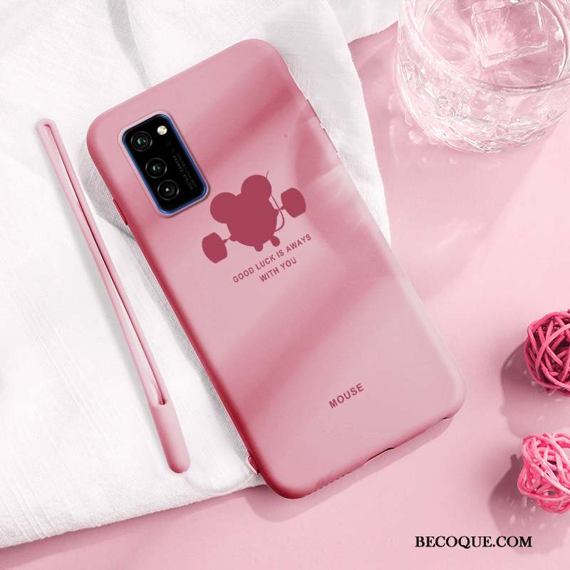 Honor View30 Coque Amoureux Créatif Rouge Simple Tout Compris Étui