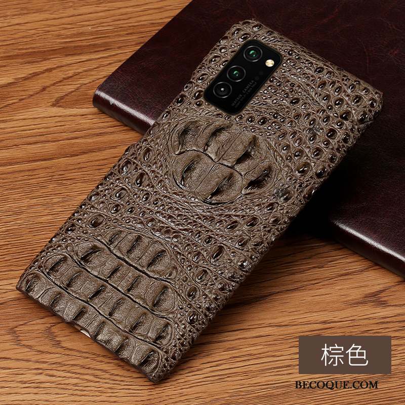 Honor View30 Coque Personnalisé Protection Crocodile Modèle Marque De Tendance Luxe Cuir