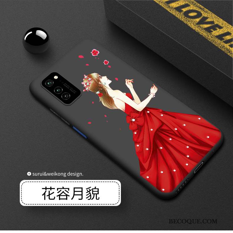 Honor View30 Coque Protection Incassable Délavé En Daim Noir Tout Compris Luxe