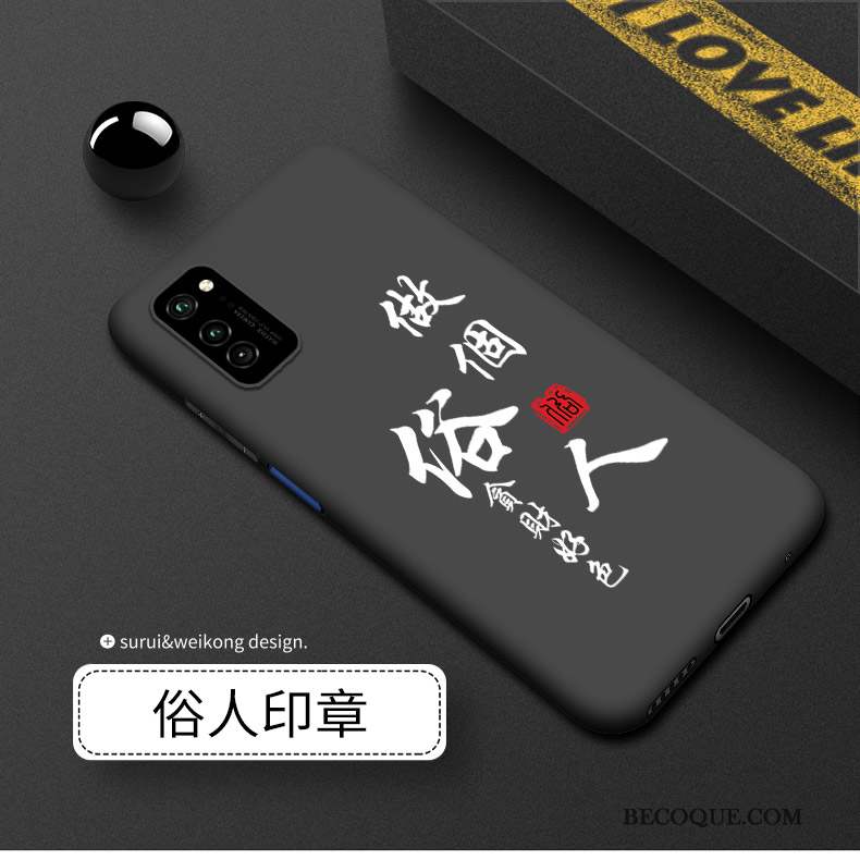 Honor View30 Coque Protection Incassable Délavé En Daim Noir Tout Compris Luxe