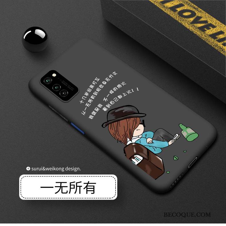 Honor View30 Coque Protection Incassable Délavé En Daim Noir Tout Compris Luxe