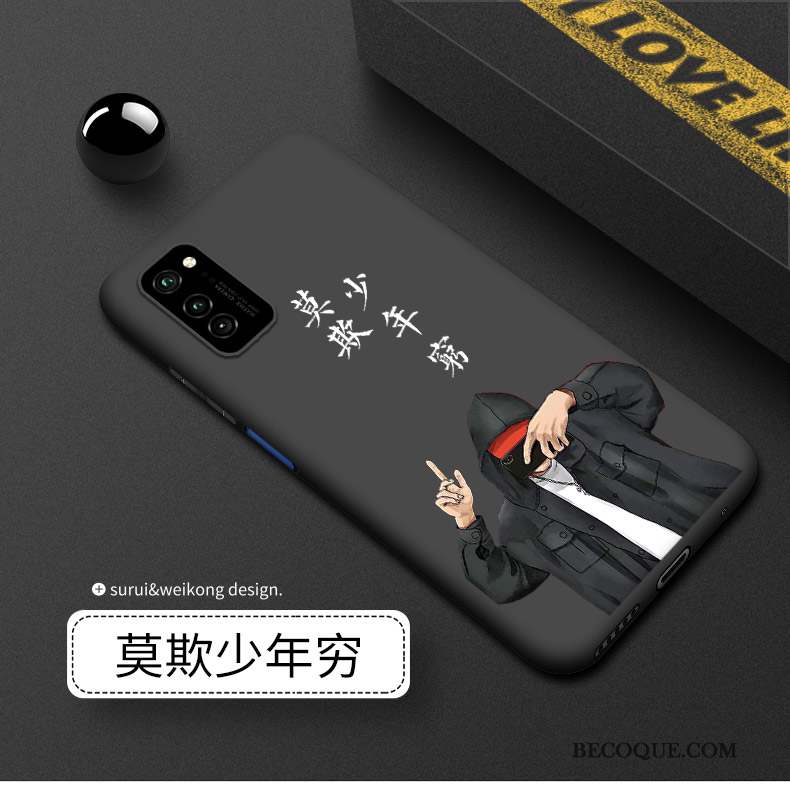 Honor View30 Coque Protection Incassable Délavé En Daim Noir Tout Compris Luxe