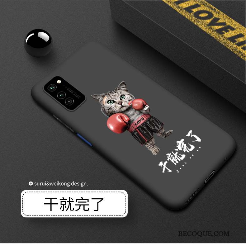 Honor View30 Coque Protection Incassable Délavé En Daim Noir Tout Compris Luxe