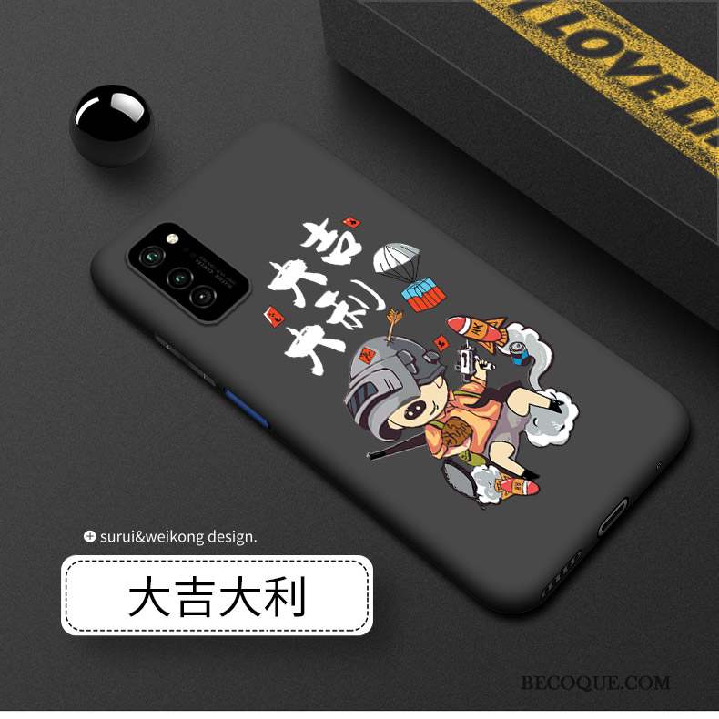 Honor View30 Coque Protection Incassable Délavé En Daim Noir Tout Compris Luxe