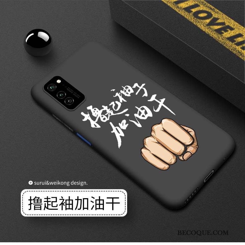 Honor View30 Coque Protection Incassable Délavé En Daim Noir Tout Compris Luxe