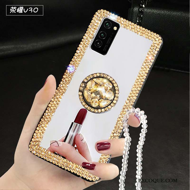 Honor View30 Luxe Blanc Net Rouge Coque De Téléphone Étui Tendance