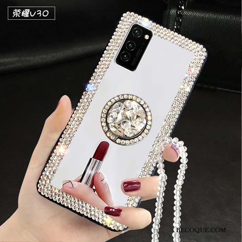 Honor View30 Luxe Blanc Net Rouge Coque De Téléphone Étui Tendance