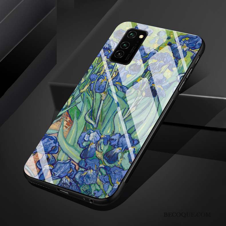 Honor View30 Pro Coque Original Bleu Peinture À L'huile Étui Simple Haute