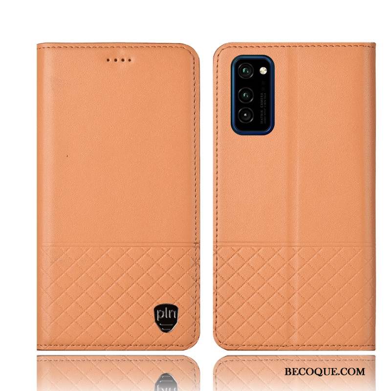 Honor View30 Pro Coque Tout Compris Étui Étui En Cuir Jaune Incassable Protection