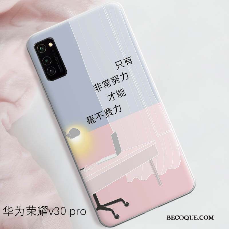 Honor View30 Pro Fluide Doux Bleu Coque De Téléphone Étui Tendance Net Rouge