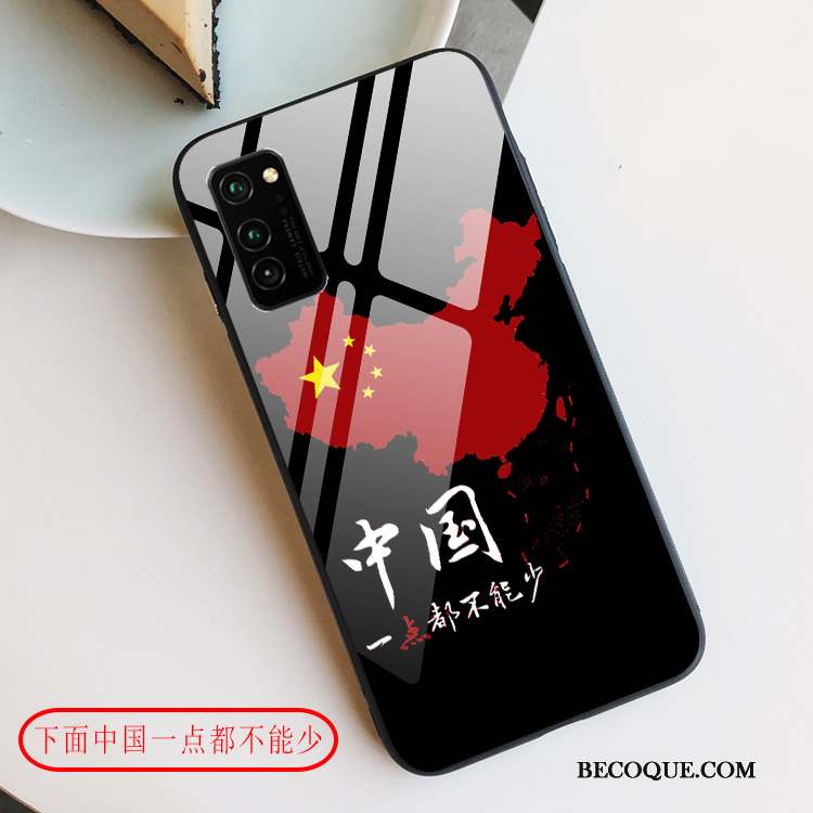 Honor View30 Pro Incassable Rouge Étui Verre Blanc Coque