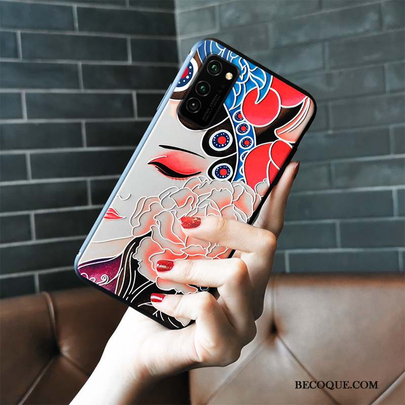 Honor View30 Pro Protection Gaufrage Style Chinois Tendance Coque De Téléphone Silicone