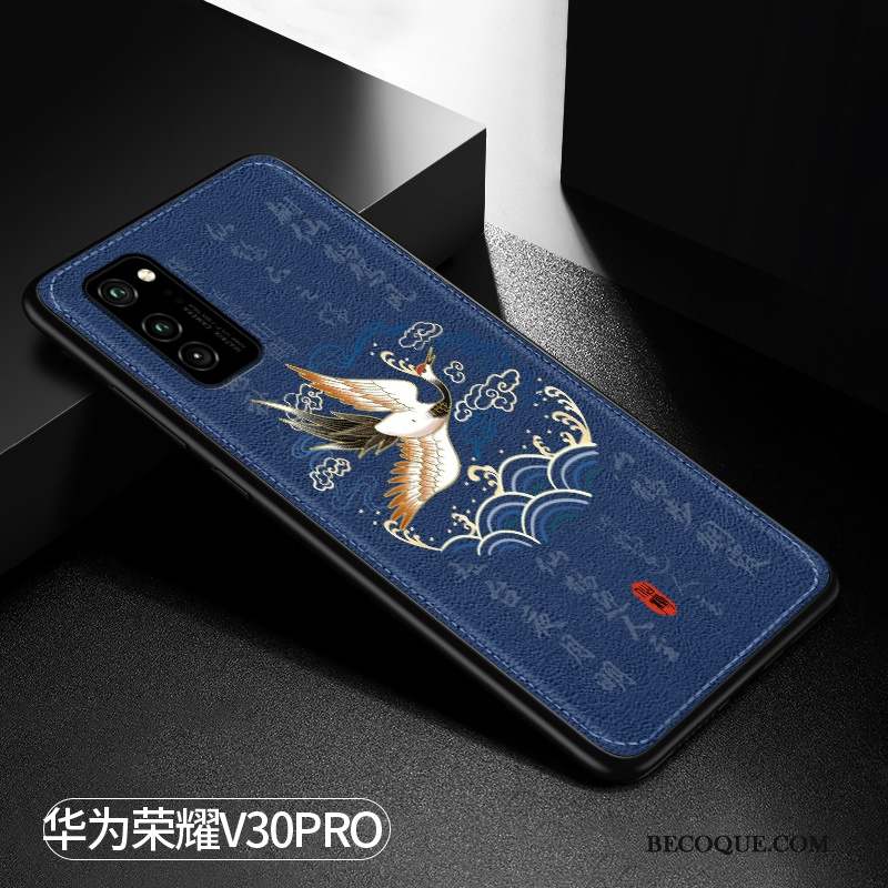 Honor View30 Pro Protection Modèle Fleurie Coque De Téléphone Étui Créatif Grue