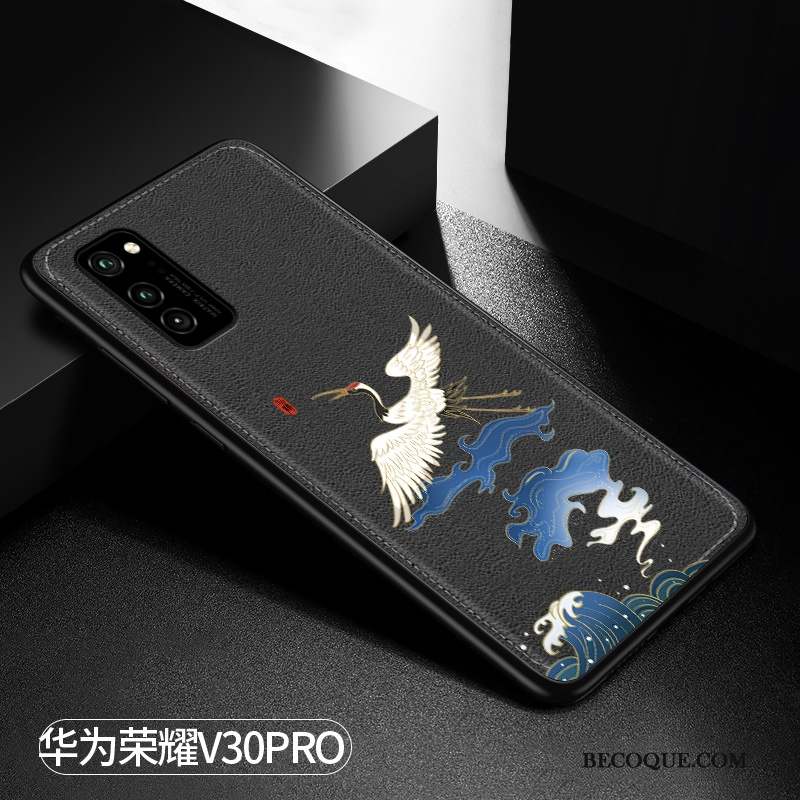 Honor View30 Pro Protection Modèle Fleurie Coque De Téléphone Étui Créatif Grue