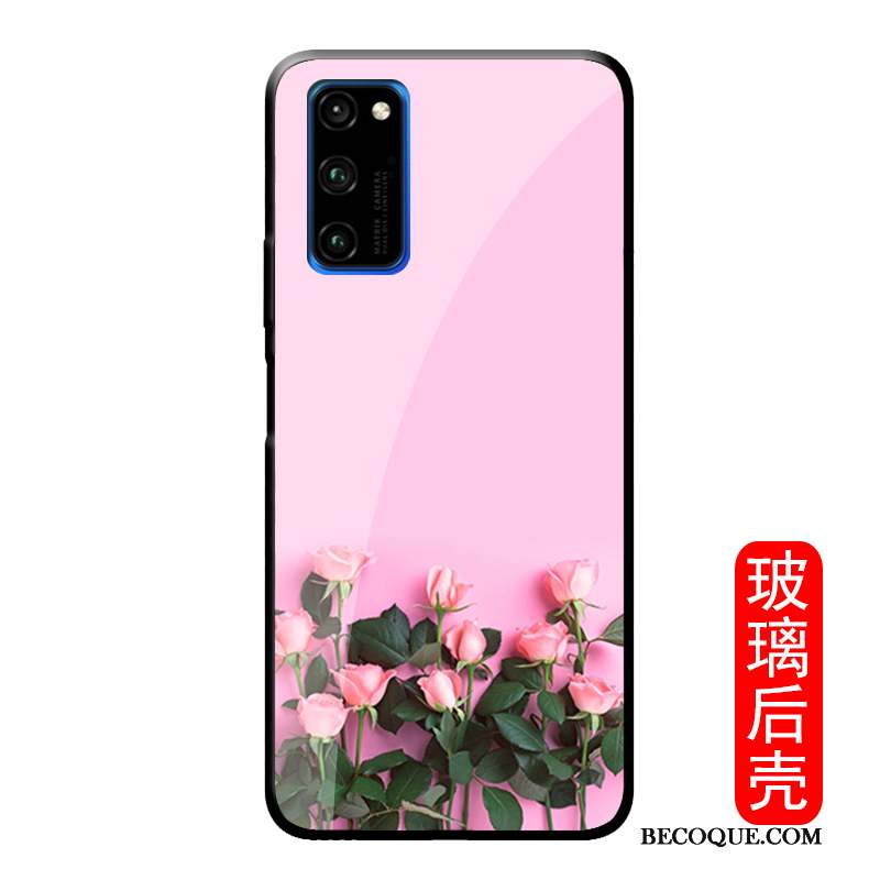 Honor View30 Pro Rose Créatif Silicone Étui Fleur Coque