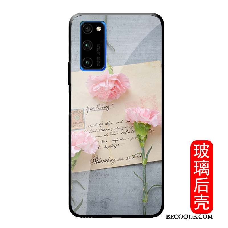 Honor View30 Pro Rose Créatif Silicone Étui Fleur Coque