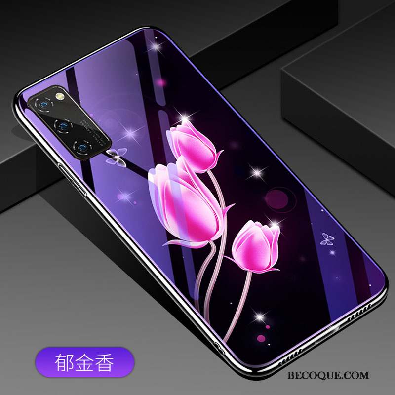 Honor View30 Silicone Net Rouge Style Chinois Tout Compris Coque Violet