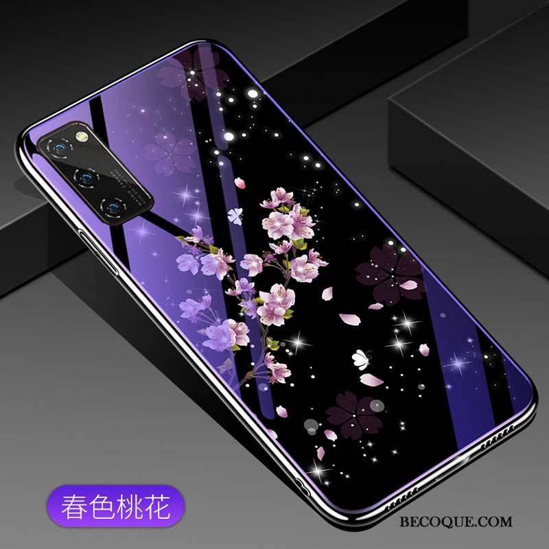 Honor View30 Silicone Net Rouge Style Chinois Tout Compris Coque Violet