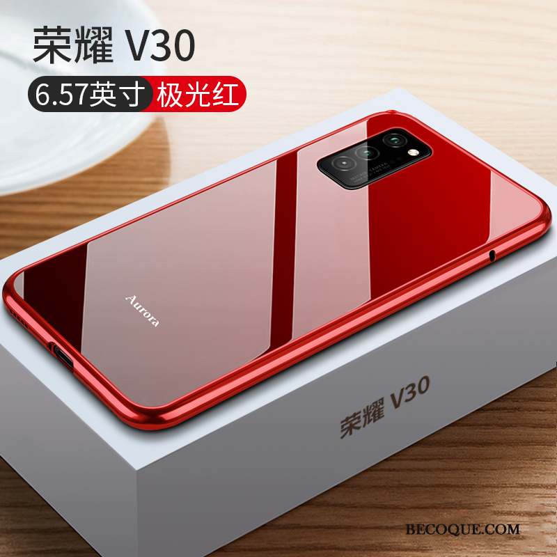 Honor View30 Étui Net Rouge Coque De Téléphone Très Mince Nouveau Luxe