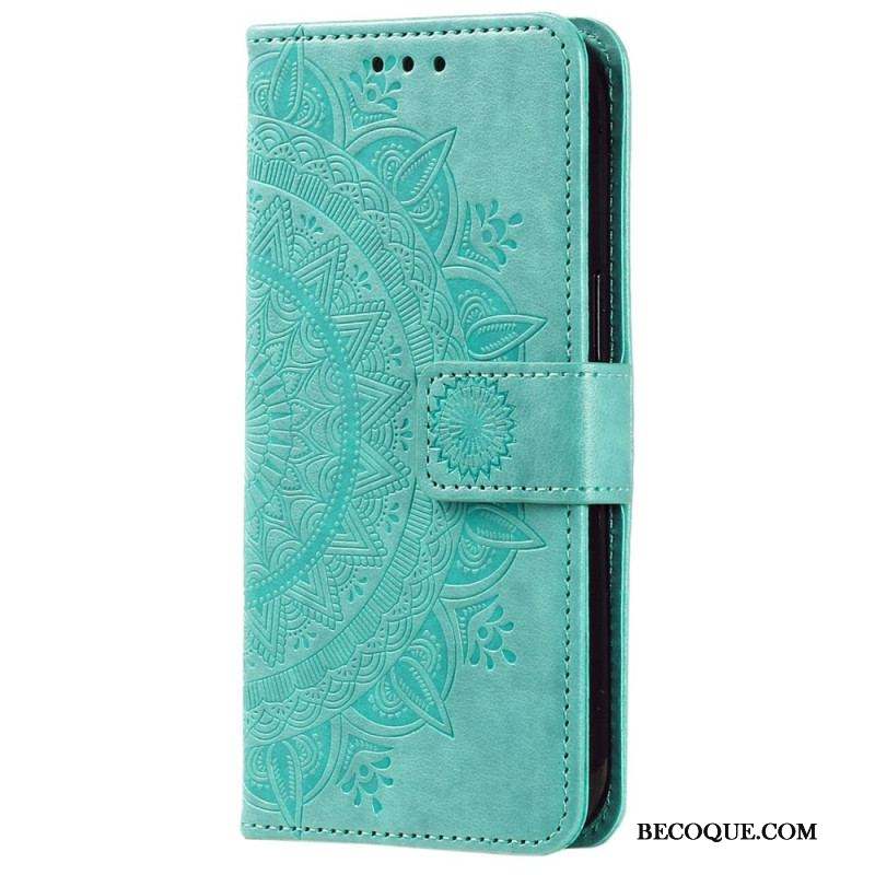 Housse Huawei Mate 50 Pro Mandala Soleil avec Lanière