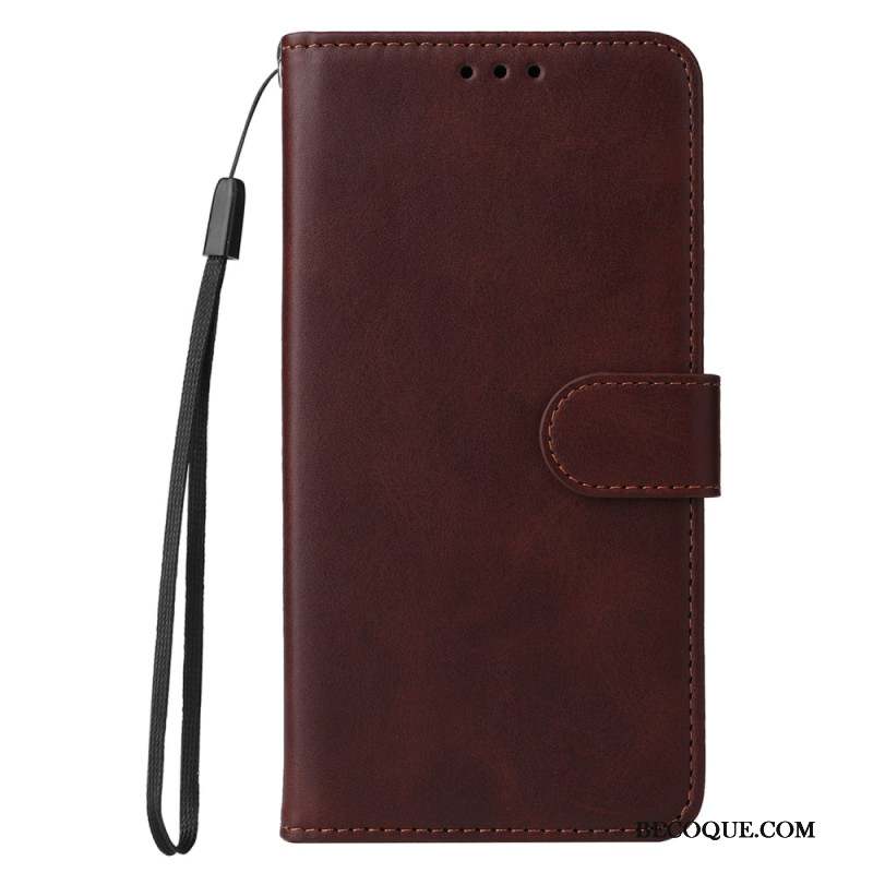 Housse Huawei Nova 11 Pro Style Cuir Uni à Lanière