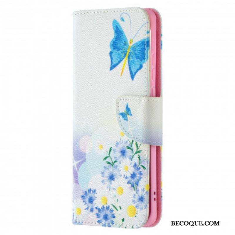 Housse Huawei P50 Pro Papillons et Fleurs Peints