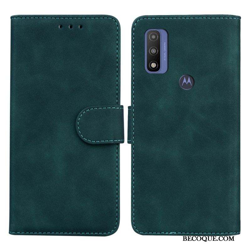 Housse Moto E40 / E30 / E20 Effet Cuir Monochrome