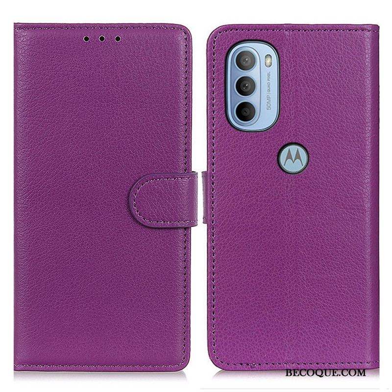 Housse Moto G41 / G31 Traditionnellement Litchi