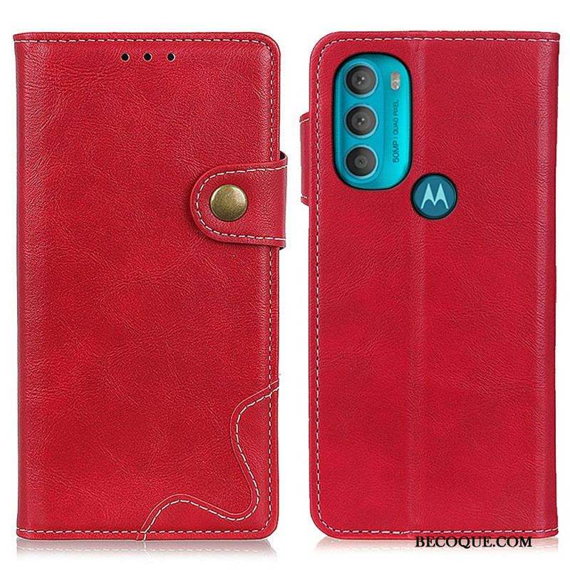 Housse Moto G71 5G Artistique Couture Bouton