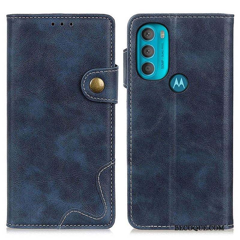 Housse Moto G71 5G Artistique Couture Bouton