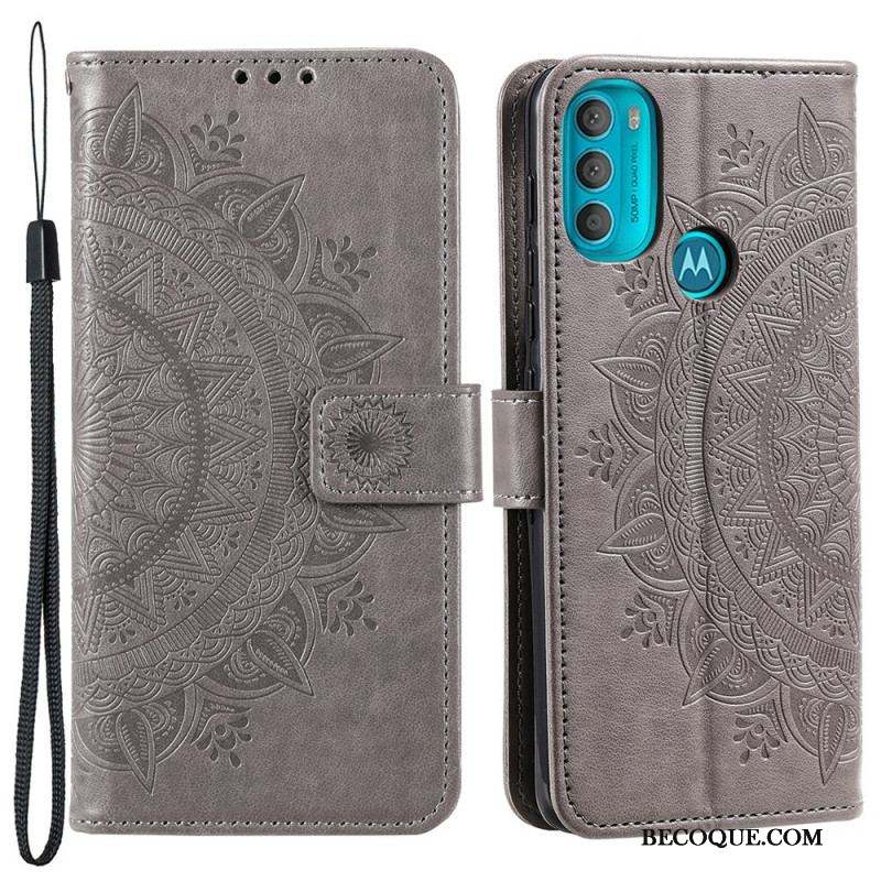 Housse Moto G71 5G Mandala Soleil