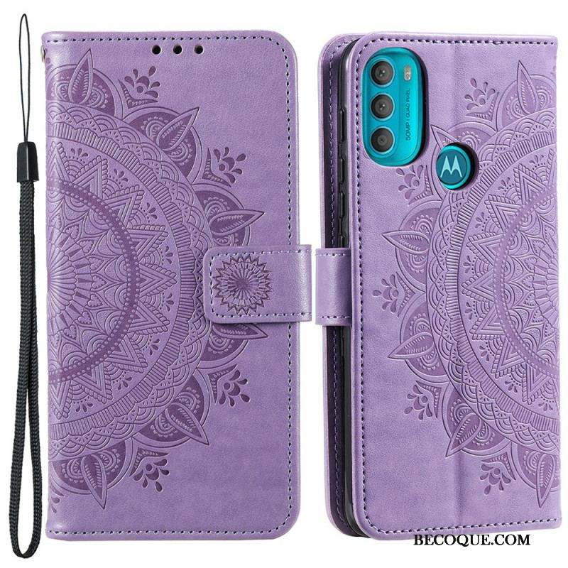 Housse Moto G71 5G Mandala Soleil