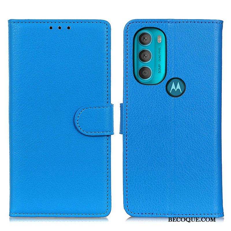 Housse Moto G71 5G Traditionnellement Litchi